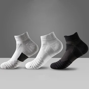 3 чифта футболни чорапи дишащи мъжки спортни чорапи с къси дълги тръби, против хлъзгане за практикуване на футбол/баскетбол/хокей на маса