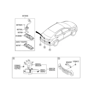 95760-F2001 Дръжка на задната врата на Камерата за обратно виждане 95760-F2300 за Hyundai Elantra 2017 + Камера за задно виждане за паркиране в багажника