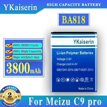 YKaiserin Висококачествен 3800 ма BA818 Батерия За Meizu C9 Pro C9Pro Батерия за мобилен телефон Сменяеми Батерии Bateria