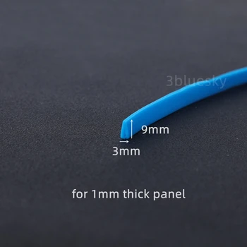 Гумена U-образна оборудване запечатване уплътнение за стъкло с дебелина 1 мм, метални, дървени панели на автомобила, дъски с плосък край, защитен екран синьо