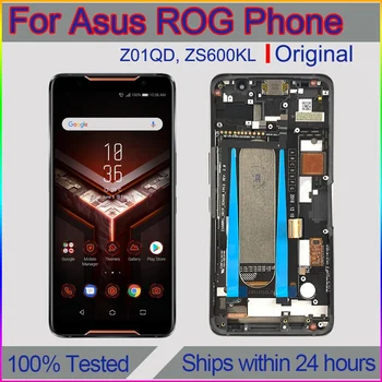 За ASUS ROG Phone ZS600KL Подмяна на екрана Оригинален LCD сензорен дисплей Pantalla Tela Afficheur Ecran Panel Digitizer в събирането на
