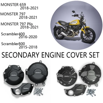 Капакът на двигателя на мотоциклет За Ducati Monster 797 659/Plus 2018 2019 2020 2021, комплект за вторична защита на двигателя