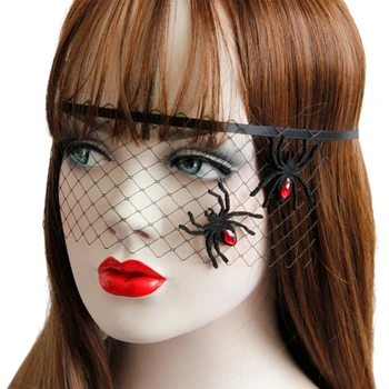 Маскарадная маска за жени, куха лейси маска, паяци, красива маска за парти, абитуриентски бала, маска за Хелоуин