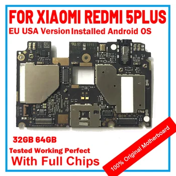 Оригиналната дънна платка За Redmi 5 plus Глобалната версия 32 GB 64 GB Логическа такса е Напълно Отключен, 100% Тествана За дънната платка Redmi 5 plus