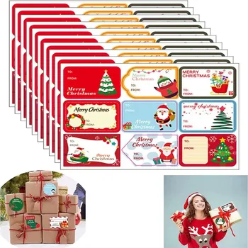 10 листа, Лични бележки с Коледен Подарък, Истинска печат, Етикети с етикети, на Коледен подарък кутия, Опаковка, Украса за партита направи си САМ Коледна стикер