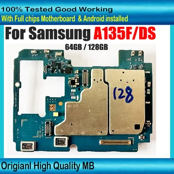 100% Работи За Samsung Galaxy A135F/A135FD дънна Платка 128 GB 64 GB Оригиналната Разблокированная Логическа такса SM-A135F СЪС системата Android