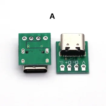 1БР 16P Адаптер Тест печатна платка Пластинчатая Изход За Предаване на данни По Проводному кабел TYPE-C USB3.1 16-Пинов до 2.54 мм Type C Connecto