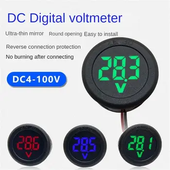 1бр Dc 4-100 В LED Дигитален дисплей Кръг Волтметър Dc Дигитален Авто Измерване на напрежение, Ток Волта Детектор Тестер Панел на монитора