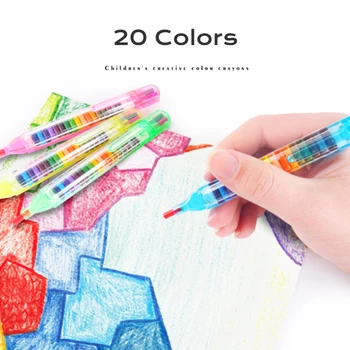 20 Цвята, Детски пастели за рисуване, студентски цветни моливи, Инструмент за рисуване, дръжка за графити, определени с маслени пастели