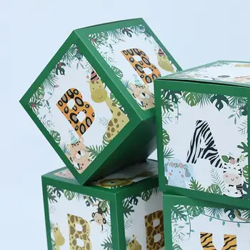 4x Украса за кутии с въздушни топки под формата на животни на джунглата, за парти в чест на раждането на дете, сватба