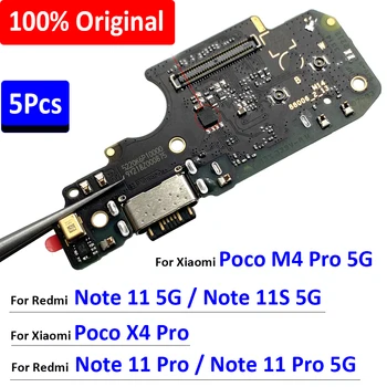 5 бр., 100% Оригинален USB порт За Зареждане, Изход за телефон, Таксите За Зареждане на Xiaomi Redmi Note 11S 11 Pro 5G / Poco M4 Pro X4
