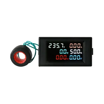 AC200-450V 100A LCD Дигитален панел Ваттметр Измерване на напрежение, Волтметър Ток, Амперметър Показател честота