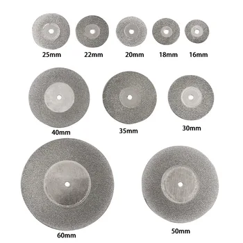 Diamond отрезной кръг 10шт 16-60 мм, Диамантени отрязващи дискове Дискова трион Въртящ се инструмент с 2 оправками Набор от Оправок