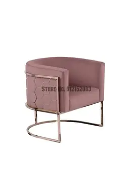 Nordic light луксозен едноспален диван-стол от неръждаема стомана в модерен минималистичном стил за дневната, фланелевый ноктите салон, приемна, договаряне