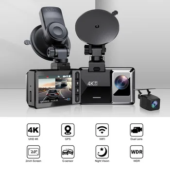 Авто Dvr Камера за 4K & 1080P видео Рекордер WIFI GPS един dashcam Автомобилен Видеорекордер дървар за Нощно виждане за кола