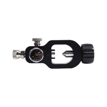 Адаптер за гмуркане с шнорхел За подводно плуване с акваланг до малкия 8-мм адаптер с централен клапан, адаптер за бутилка за гмуркане, черен