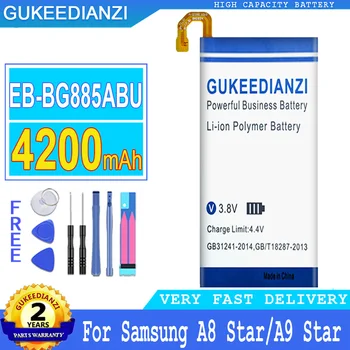 Батерия GUKEEDIANZI капацитет 4200 mah EB-BG885ABU за Samsung Galaxy A8 Star (A9 Star) SM-G885F SM-G8850 SM-G885Y Голяма мощност Bateria