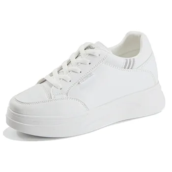Бели обувки, увеличена в новите си обувки, бяла дамски обувки xia joker, дишаща гъба, дебела подметка, спортен свободно време и прост