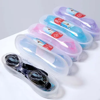 Водоустойчив очила за плуване за мъже и жени, плосък светлина, регулируема многоцветен