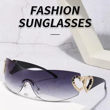 Горещи слънчеви очила Y2k за жени, модни цели слънчеви очила, Мъжки нюанси, Спортни очила с UV400, Очила