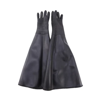 Гумени Черни ръкавици за почистване, обработка на ивици, ръкавици за абразивни песъкоструена за кабинет 65x30 см