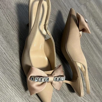 Дамски обувки 2023, Висококачествени модерни летни ежедневни сандали със затворени пръсти, дамски ботуши с остри пръсти и пеперудата-възел