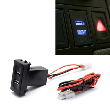 Зарядно за кола с два USB-порта 2.1 A, преходна розетка за транспортиране, T4 Light, вграден превключвател в панела, зарядно за кола за телефон