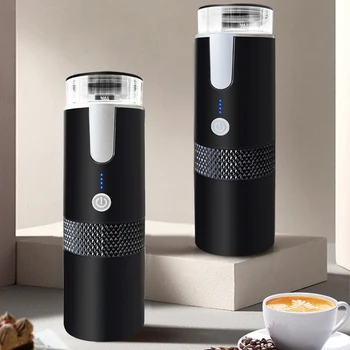 Капсульная кафемашина с обем 170 мл, Мобилна автоматична кафе машина, която е съвместима с капсульным и прясно смляно кафе за къмпинг, пътуване, туризъм