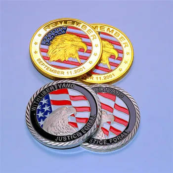 Мемориал медал на САЩ 9/11 Кулите-близнаци в Ню Йорк на Световния търговски център Военна Възпоменателна Монета