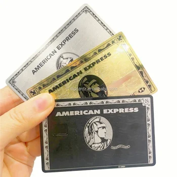 Метална кредитна карта Amex Express Bla с лазерно гравиран, Членски дебитни метални карти Amex Поддържат печат лично име, бизнес