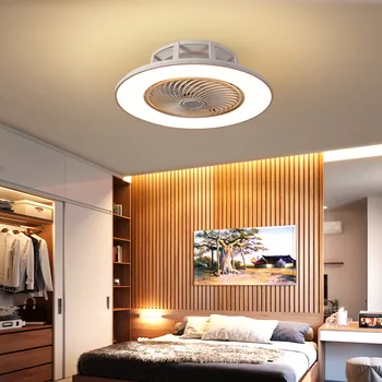 Модерен нископрофилен, вентилатор на тавана с дистанционно управление Димиране 3-те цветен тавана led вентилатор за хол