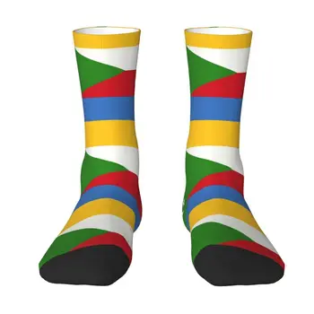 Мъжки Чорапи за екипажа с Флага на Коморските острови, Унисекс, Кавайные Чорапи, Пролет-Лято, Есен-зима, Модел чорапи