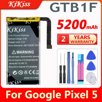 Нова Висококачествена Батерия KiKiss 5200 mah GTB1F За Google Pixel 5 GD1YQ GTT9Q + Инструменти