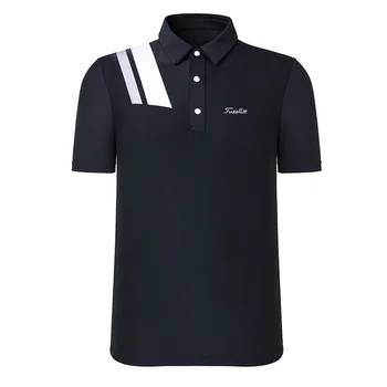 Нови риза за голф, Мъжка бяла тениска с къс ръкав, Пролет-лято, за активен отдих, бързосъхнеща дишаща риза-топка за голф