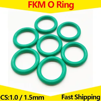 О пръстен FKM O Щуцер оборудване запечатване Миене Уплътнение от Фтористой гума WD 1,0 мм 1,5 мм Кацане пръстен OD 3 мм-85 мм