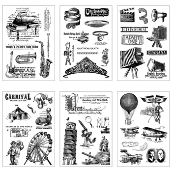 Оригиналната Реколта серия от Прозрачни печати виенско Колело Короната Музика Силиконов печат за scrapbooking DIY/Производство на пощенски картички, Аксесоари за бродерия