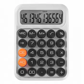 Преносим калкулатор настолен калкулатор, разноцветни бонбони, кръгли бутони, 12-цифрен LCD дисплей, батерия за финансите