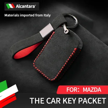 Приложимо за Mazda 3 Калъф за ключове от алькантары Angkesaila, велур, калъф за ключове CX-5CX-4CX-8 Atez