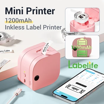 Принтер за етикети за сатенена лента P12Pro Без Мастило 1200 mah Акумулаторна Производител на Етикети Безплатно приложение за Android и IOS с 12 мм етикет на лента