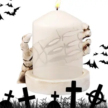 Свещници за Хелоуин, Готическия свещник, светилник с многофункционален ръка-виртуален скелет За проучване на готически и тематични партита