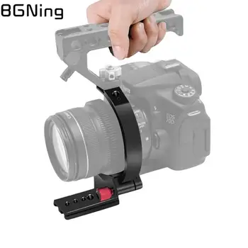 Скоба за закрепване на обектива на камерата Полукруглое пръстен Хоризонтална вертикална стрелба Универсален за Sony, Canon, Nikon, Fuji SLR Видео Притежателя