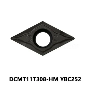 Струговане плоча DCMT DCMT11T308 за обработка на стомана DCMT11T308-HM YBC252 С ЦПУ с Покритие ИЗРАВНИТЕЛНИТЕ Струг инструмент с вътрешен отвор, Рязане на Метални Детайли