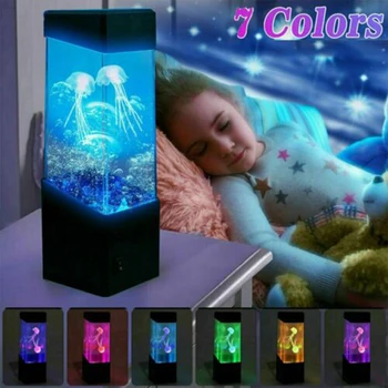 Цветна Необичайна Led Лампа във формата на Медузи, Аквариумная Лампа Nocna, USB Настолен лека нощ, Детско Подарочное Осветление за Дома Спални