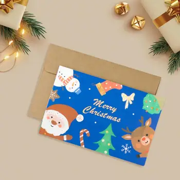 Цветни картички с шарени елхи, празнични поздравителни картички с хубави анимационни дизайн за подарък на Коледно парти