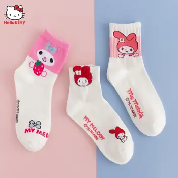 Чорапи Kawaii Sanrio My Melody, Корейски Мультяшные Студентски чорапи, Сладки Домашни топли чорапи за момичета, Дълги Модни Чорапи, Удобни Памучни чорапи